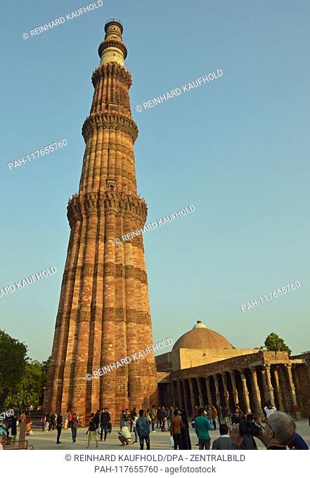 The Qutub Minar is the heart of the 12th-century Qutub Complex in Delhi. The Indo - Islamic architecture is still very well preserved, taken on 28.01