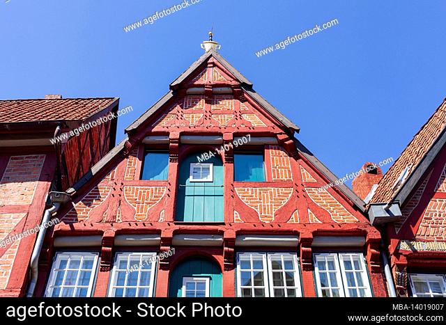historic house facades in the old town, lueneburg, lower saxony, germany, europe