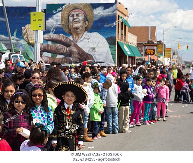 Detroit, Michigan - The annual Cinco de Mayo parade in the Mexican-American neighborhood of southwest Detroit