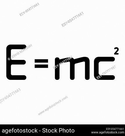 E mc squared Energy formula physical law E mc sign e equal mc 2 Education concept Theory of relativity icon black color vector illustration flat style simple...