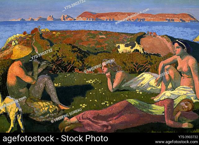 The Green Beach, Perros-Guirec, 1909, oil on canvas, Maurice Denis, Pouchkine museum, Moscow, Russia, on display at the exhibition Icons of Modern Art
