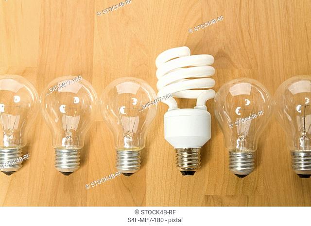 Energy efficient light bulb among conventional light bulbs, Germany