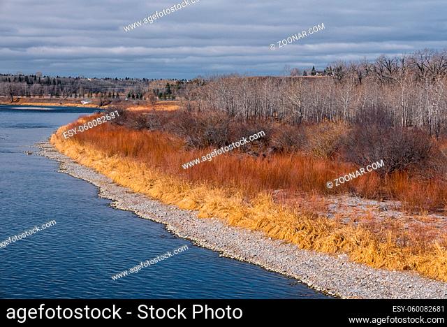 The Bow River in Fish Creek Park, Calgary, Alberta, Canada