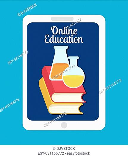E learning or online education design, vector illustration graphic