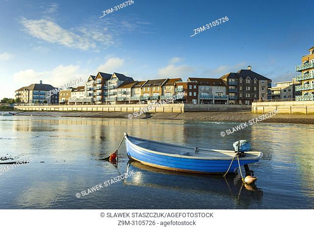 Summer evening on river Adur in Shoreham-by-Sea, West Sussex, England