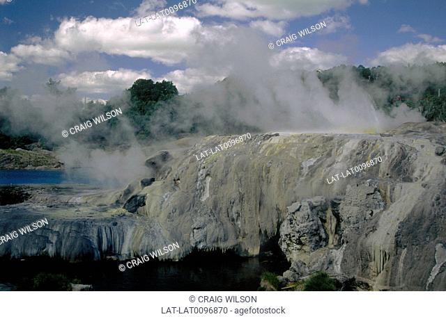 Whakarewarewa is a geothermal area within Rotorua city in Taupo Volcanic Zone of New Zealand, attributable to the continual volcanic activity under the earth's...