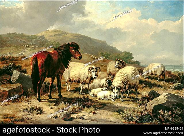 Landscape with Sheep, 19th century. Eugene Joseph Verboeckhoven, Belgian, 1799-1880. This 19th-century painting by Eugene Joseph Verboeckhoven is a landscape...