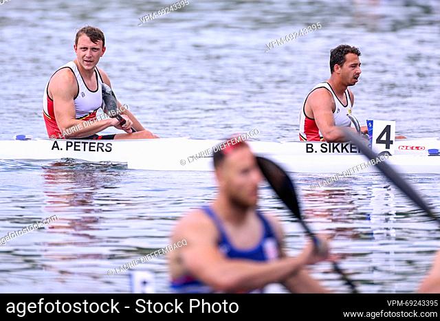 Kayak Sprint Athlete Artuur Peters and Kayak Sprint Athlete Bram Sikkens pictured after the final A of the men's kayak double 500m event, canoe sprint
