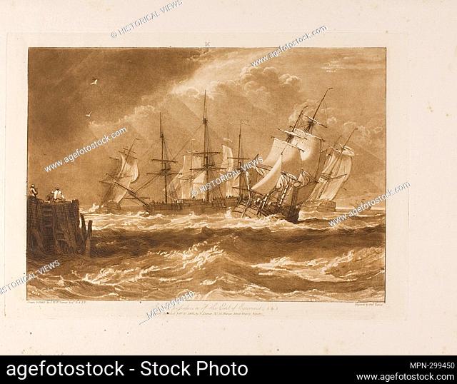 Author: Joseph Mallord William Turner. Ships in a Breeze, plate 10 from Liber Studiorum - published February 20, 1808 - Joseph Mallord William Turner (English