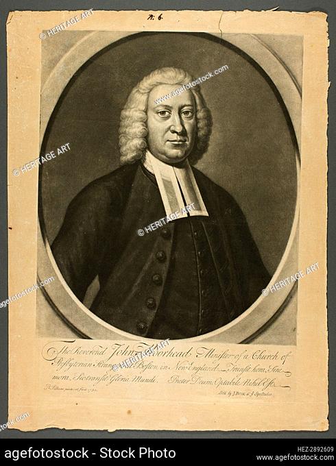 Reverend John Moorhead, 1751. Creator: Peter Pelham