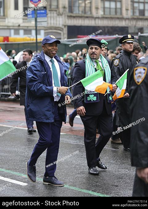 Fifth Avenue, New York, USA, March 17, 2022 - Mayor Eric Adams along with Thousands of People Participated in the 2022 Saint Patricks Day Today at Fifth Avenue...