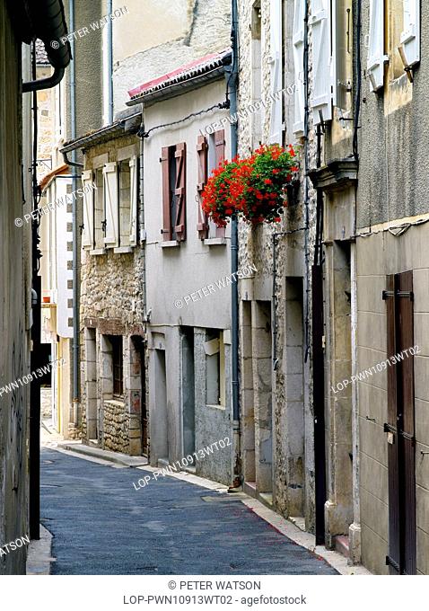France, Dordogne, Souillac. A quiet alleyway in the medieval town of Souillac