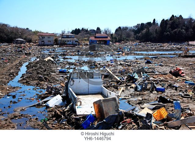 Japan, Fukushima prefecture, Soma-shinchimachi, the area was destroyed by the tsunami on March 11th, 2011