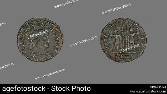 Coin Portraying Emperor Constantius II - AD 337/361 - Roman, minted in Samia - Artist: Ancient Roman, Origin: Roman Empire, Date: 337 AD–361 AD, Medium: Bronze