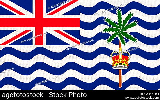 flag of British Indian Ocean Territory. BIOT. flag of island country on fabric surface. Island country. Fabric texture. Illustration of national symbol of...
