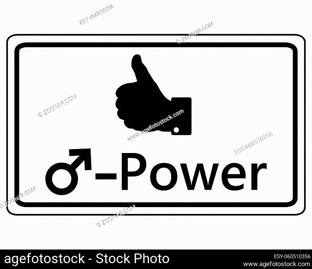 Schild Daumen hoch für Männer Power - Sign thumbs up for men power