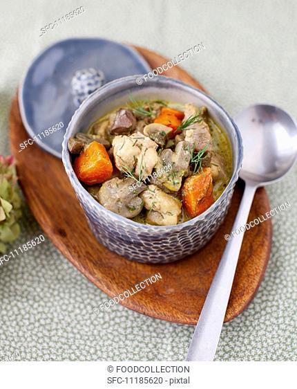 Curried Turkey Stew with Mushrooms and Carrots
