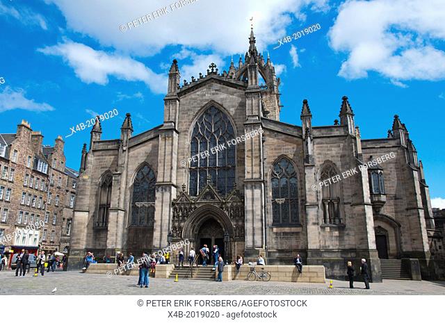 St Giles Cathedral Parliament square Royal Mile old town Edinburgh Scotland Britain UK Europe