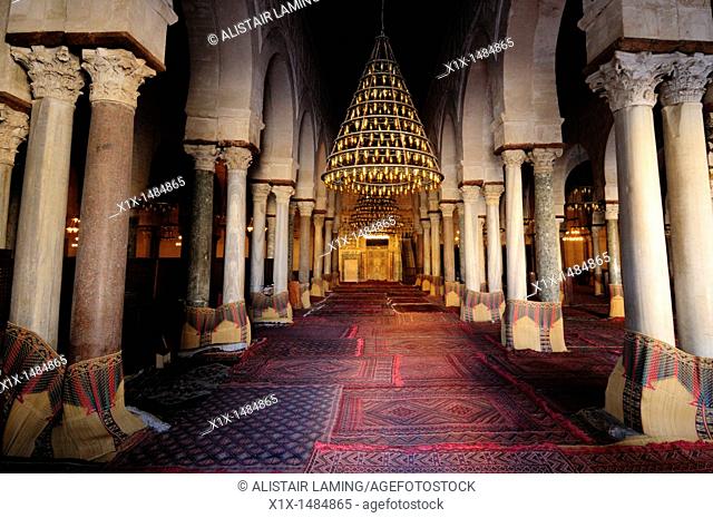 The Prayer Hall of the Great Mosque, Kairouan, Tunisia