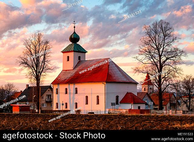 Baroque church in Haj village in Turiec region, Slovakia
