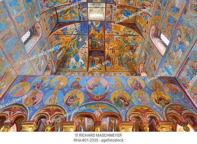 Frescoes, Resurrection of Christ Gate Church, Kremlin, Rostov Veliky, Golden Ring, Yarsolavl Oblast, Russia, Europe