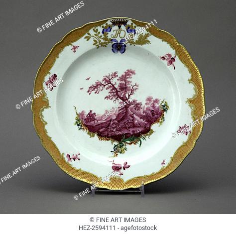 Porcelain Plate from the Orlov Service, ca 1770. Found in the collection of the State History Museum, Moscow