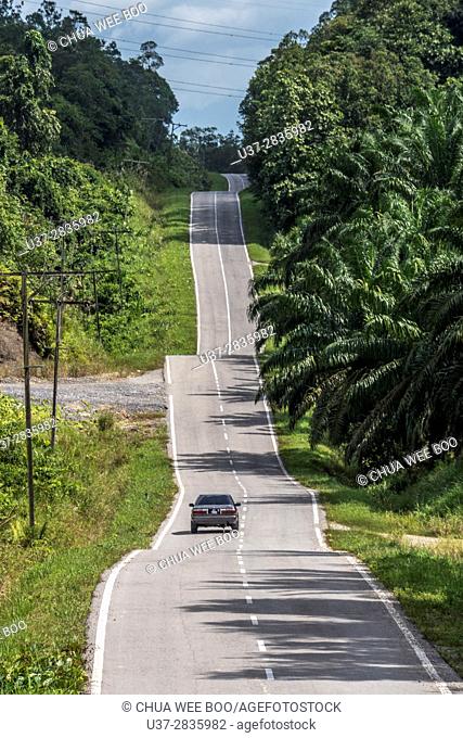 A road to Kampung Gumbang, Sarawak, Malaysia