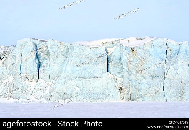 Landscape at Mohnbukta and glacier Heuglinbreen. The island Spitzbergen in the Svalbard archipelago. Arktic, Europe, Scandinavia, Norway, Svalbard