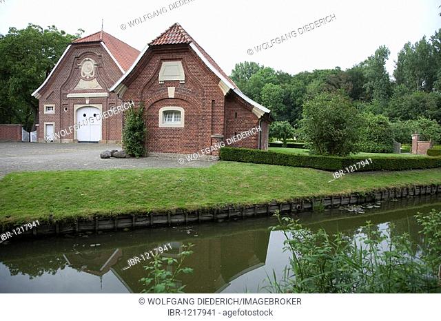 Rueschhaus house, home of the family Droste-Huelshoff, Muenster, Muensterland region, North Rhine-Westphalia, Germany, Europe