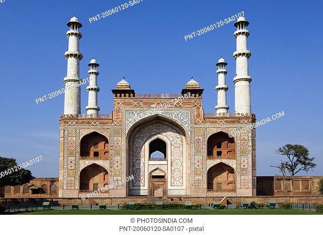 Facade of a mausoleum, Akbar''s Mausoleum, Sikandra, Agra, Uttar Pradesh, India