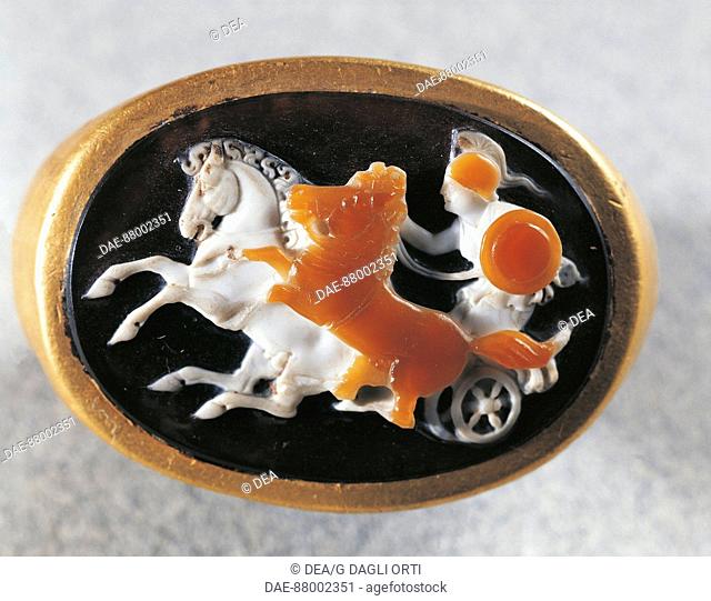The CENTURY ROMAN SILVER AC-DC The CENTURY WITH ATHENA CAMEO RING ofa chariot PARTICULAR FROM POIANA  Bucharest, Muzeul National De Istorie Al Romaniei...