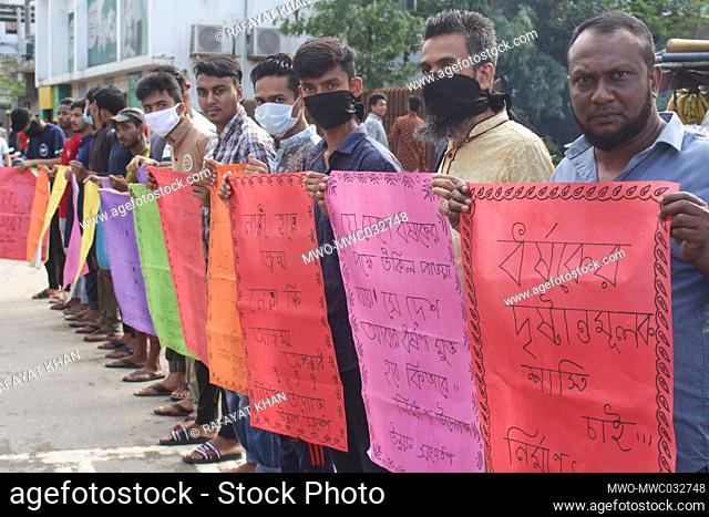 People protests against the rape cases across the country, demanded maximum punishment for the rapists. This protest rally was organized by Nirman Uddokta...