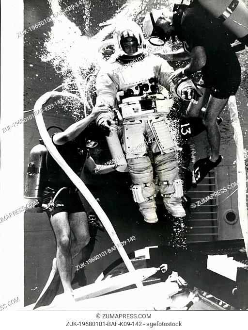 Jan. 01, 1968 - Underwater Training For U.S. Skylab Astronauts: At the Marshall Space Flight Center, Alabama, U.S.A. an astronaut selected for the forthcoming...