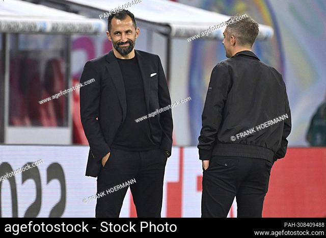 Hasan SALIHAMIDZIC (Sports Director FC Bayern Munich) with Marco NEPPE (Technical Director). Soccer DFL Supercup 2022, RB Leipzig - FC Bayern Munich 3-5 on July...