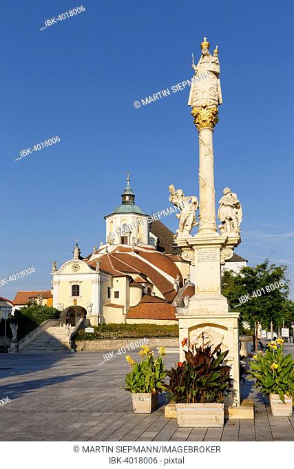Mount Calvary Church or Haydn Church and Marian column, Eisenstadt, Burgenland, Austria