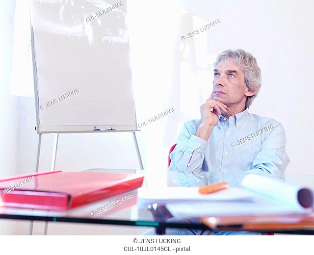 Senior executive sitting at desk