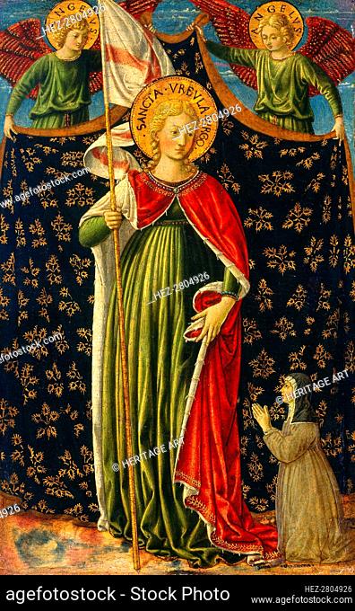 Saint Ursula with Two Angels and Donor, c. 1455/1460. Creator: Benozzo Gozzoli