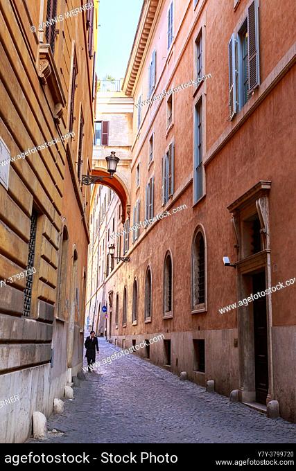 Roman street in the daytime in Rome, Italy