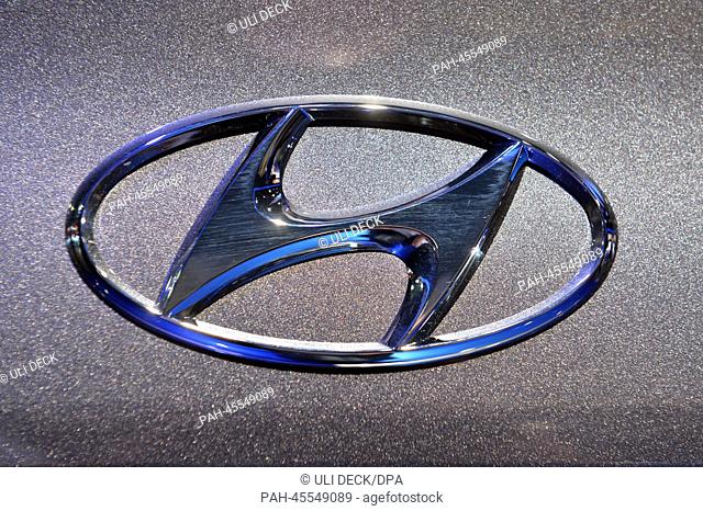 The Hyundai logo at the North American International Auto Show (NAIAS) at Cobo Center Detroit in Detroit, USA, 14 January 2014