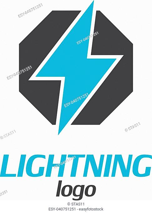 Lightning logo on a white background. Vector illustration