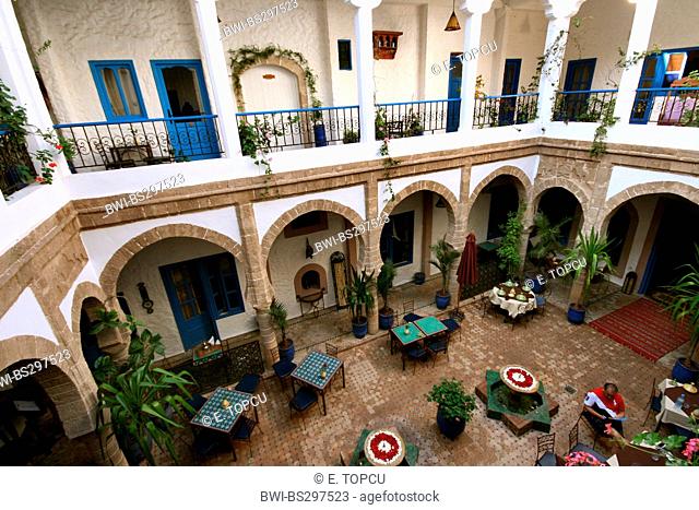 hotel courtyard, Morocco, Essaouira