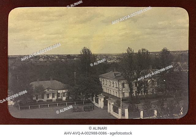 First World War: the 'Ukraine in the years 1914-1916 during the invasion of the German army. View of a city, shot 1914-1916 by Heldenfriedhof Dsessentniki (attr