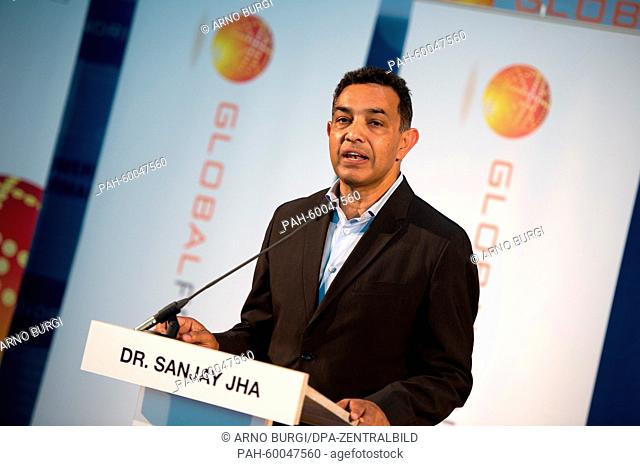 The CEO of Globalfoundries, Sanjay Jha, speaks during a press conference in Dresden, Germany, 13 July 2015. At the press conferenfce the new semi-conductor...