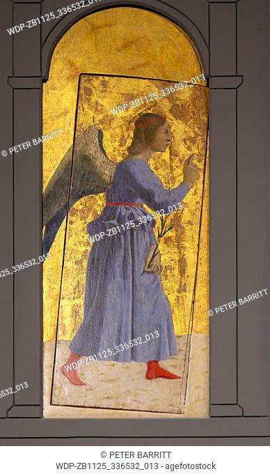 Angel of the Annunciation, Polyptych of the Misericordia, Piero della Francesca, 1445–1462, Museo Civico, Sansepolcro, Tuscany, Italy