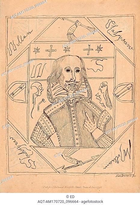 Drawings and Prints, Print, William Shakespeare, Artist and publisher, Sitter, Etched and published by, Samuel Ireland, William Shakespeare, British