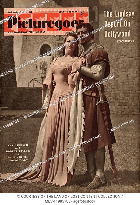 Picturegoer 12 June 1954 - Ava Gardener & Robert Taylor, medieval costume, front cover