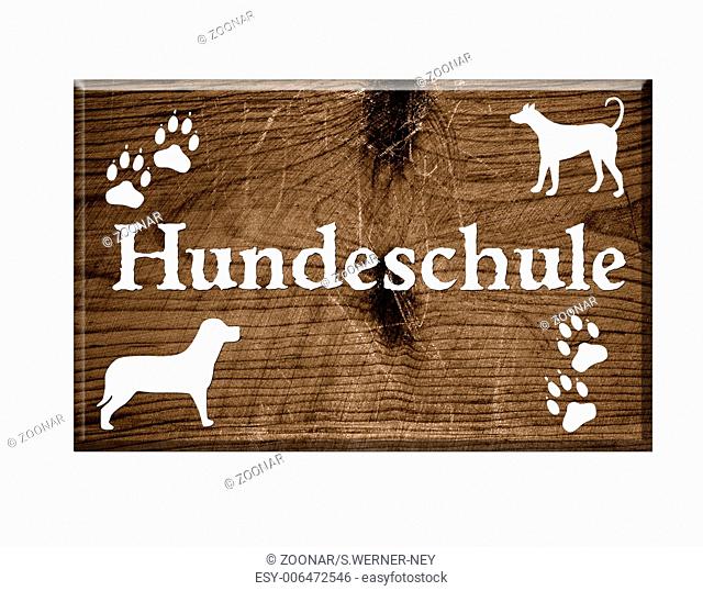 wooden sign Dog Scool