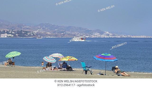 Torre del Mar, Costa del Sol, Malaga Province, Andalusia, southern Spain. The main beach