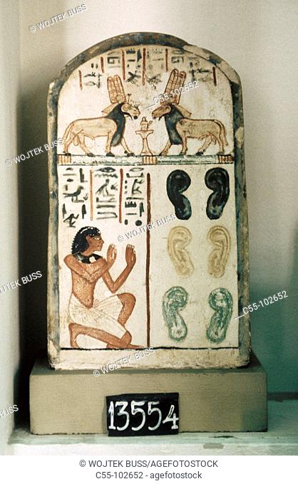 Little stele (19th-20th dynasty). Cairo Museum. Egypt