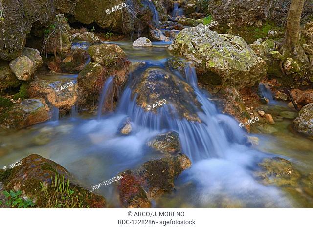 Source of Mundo river, Mundo River, Calares del Rio Mundo, Riopar, Sierra de Alcaraz and Segura, Albacete, Castilla la Mancha, Spain